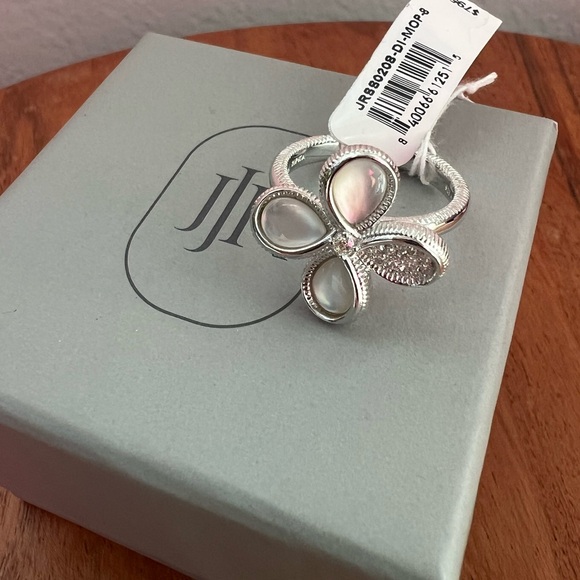 NWT Judith Ripka Jardin Flower MOP and Diamond Ring 8 - Picture 7 of 16